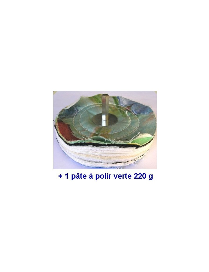 LOT DISQUE POLISSEUR ET PATE A POLIR VERTE