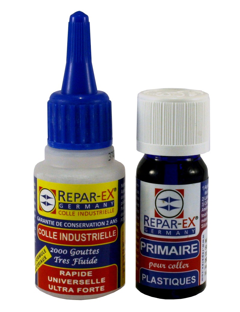 Lot de colle reparex 20 grammes de colle et 10 ml de primaire REPAR EX Lot de colle reparex 20 grammes de colle et 10 ml de primaire REPAR EX