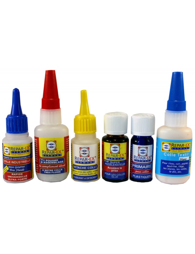 Repar-ex - 5 produits de collage plus la colle textile tissu Reparex