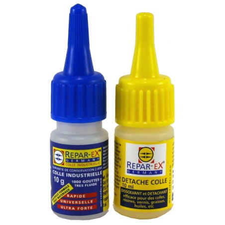 Lot de colle Repar-ex 1 flacon de 10 g de colle 1 détache colle de 10 ml