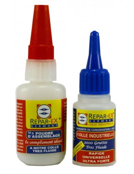 Lot de colle repar-ex une colle reparex un flacon additif d'assemblage repar ex