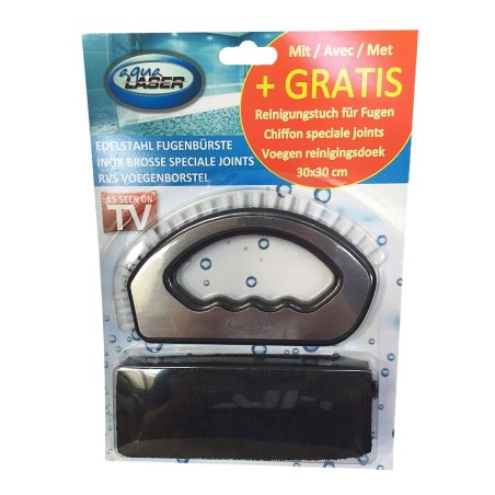 Brosse pour nettoyage des joints plus chiffon microfibre 30 x 30 cm