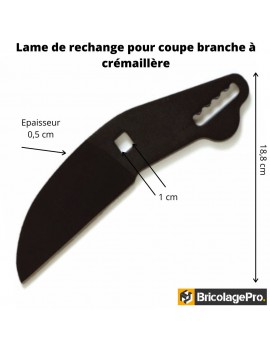 Lame de rechange pour coupe branche à crémaillère cisaille à crémaillère