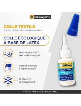 Colle textile tissu reparex