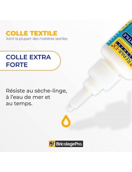 Repar-ex - Colle textile tissu cuir voile reparex en flacon de 50 ml