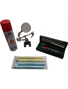 Lot micro soudeur Reparex une brasure pour aluminium une brasure pour metaux ferreux et non ferreux une canette de gaz une trois